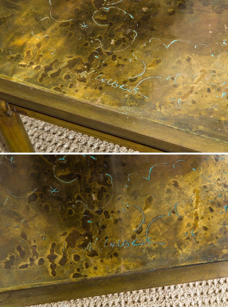 Bronze 'Muses' Cocktail Table by Philip & Kelvin Laverne, 1960s, Signed For Sale 11