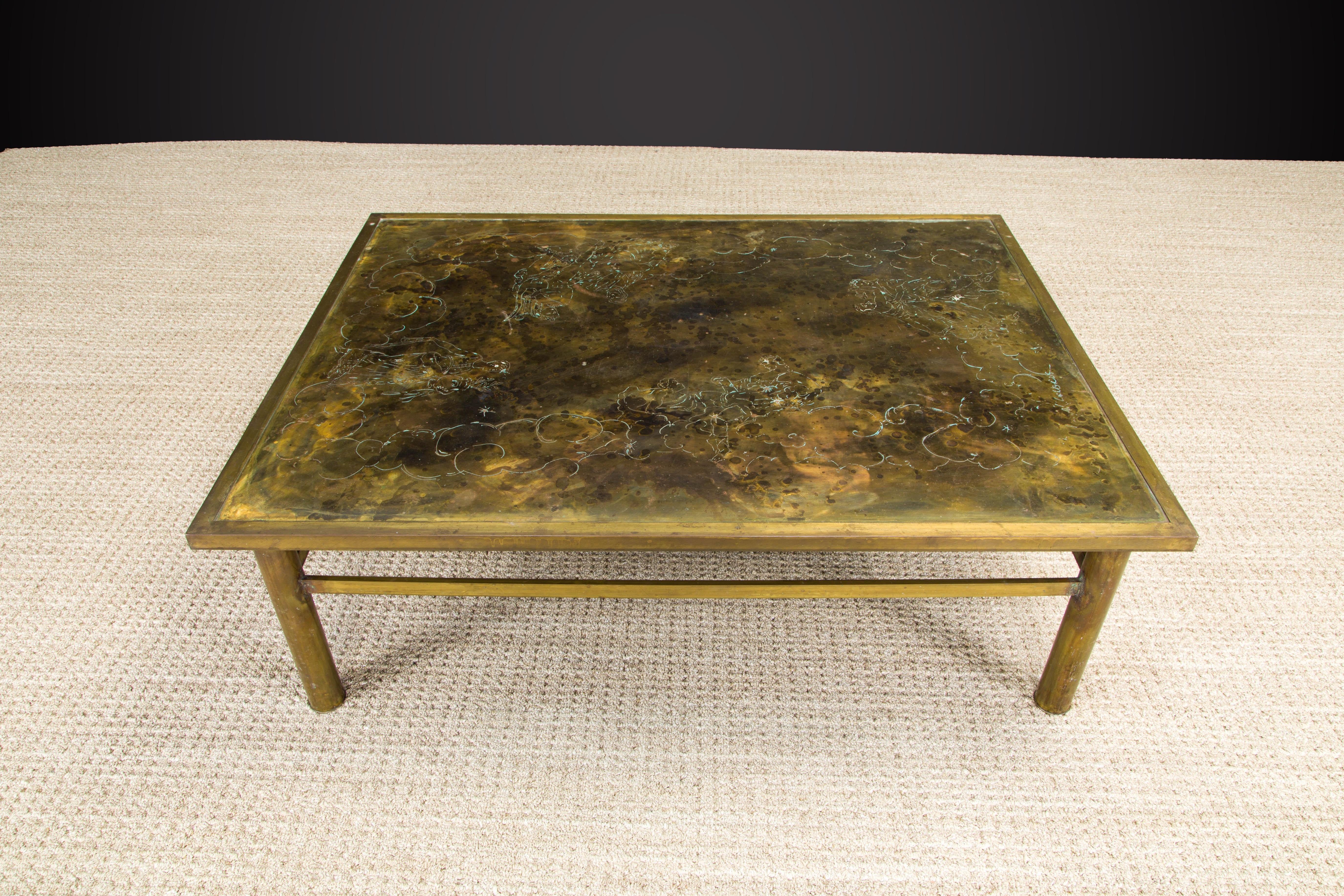 American Bronze 'Muses' Cocktail Table by Philip & Kelvin Laverne, 1960s, Signed