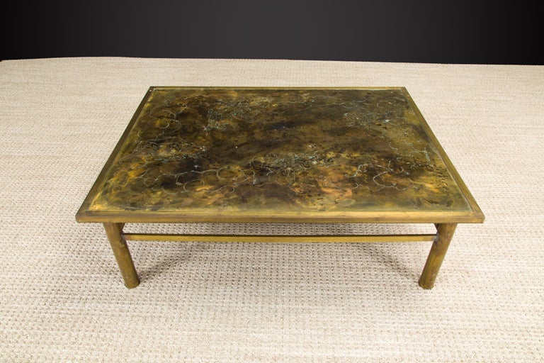American Bronze 'Muses' Cocktail Table by Philip & Kelvin Laverne, 1960s, Signed For Sale