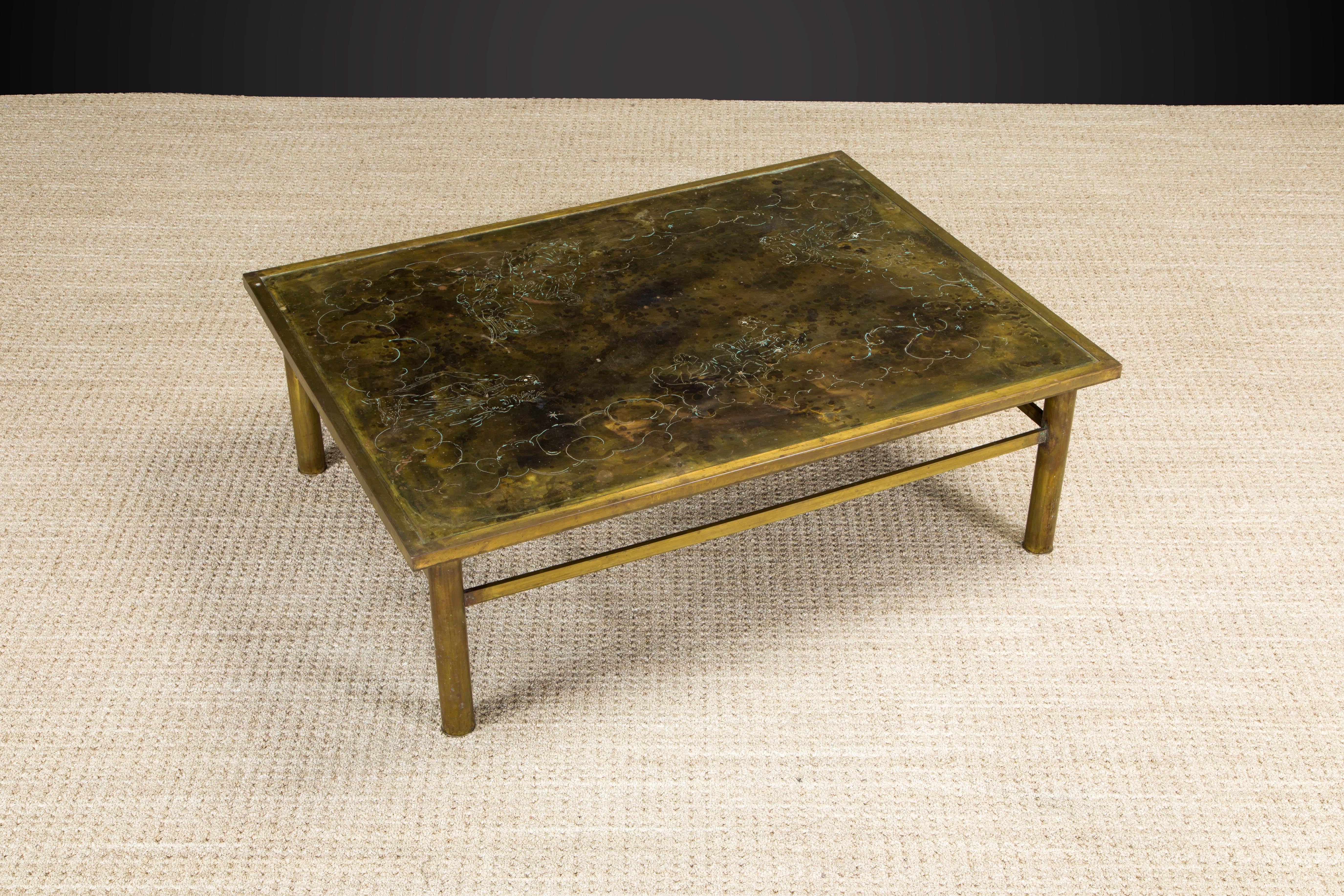 Bronze 'Muses' Cocktail Table by Philip & Kelvin Laverne, 1960s, Signed In Good Condition In Los Angeles, CA