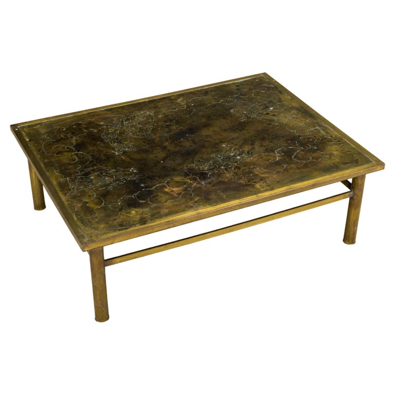 Bronze 'Muses' Cocktail Table by Philip & Kelvin Laverne, 1960s, Signed For Sale