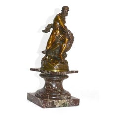 Bronze Mythological Subjects Man Raising an Eagle Xixth