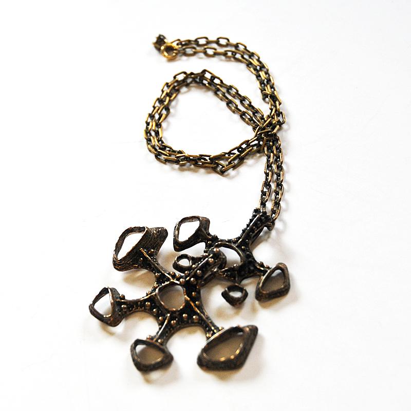 Bronze necklace viking inspired by Studio Else & Paul- Norway 1970s For Sale 1
