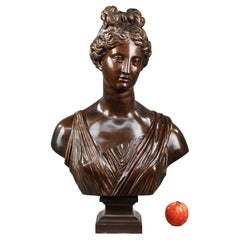 Bronze Neo-Classical Bust of a Woman, 19 Century