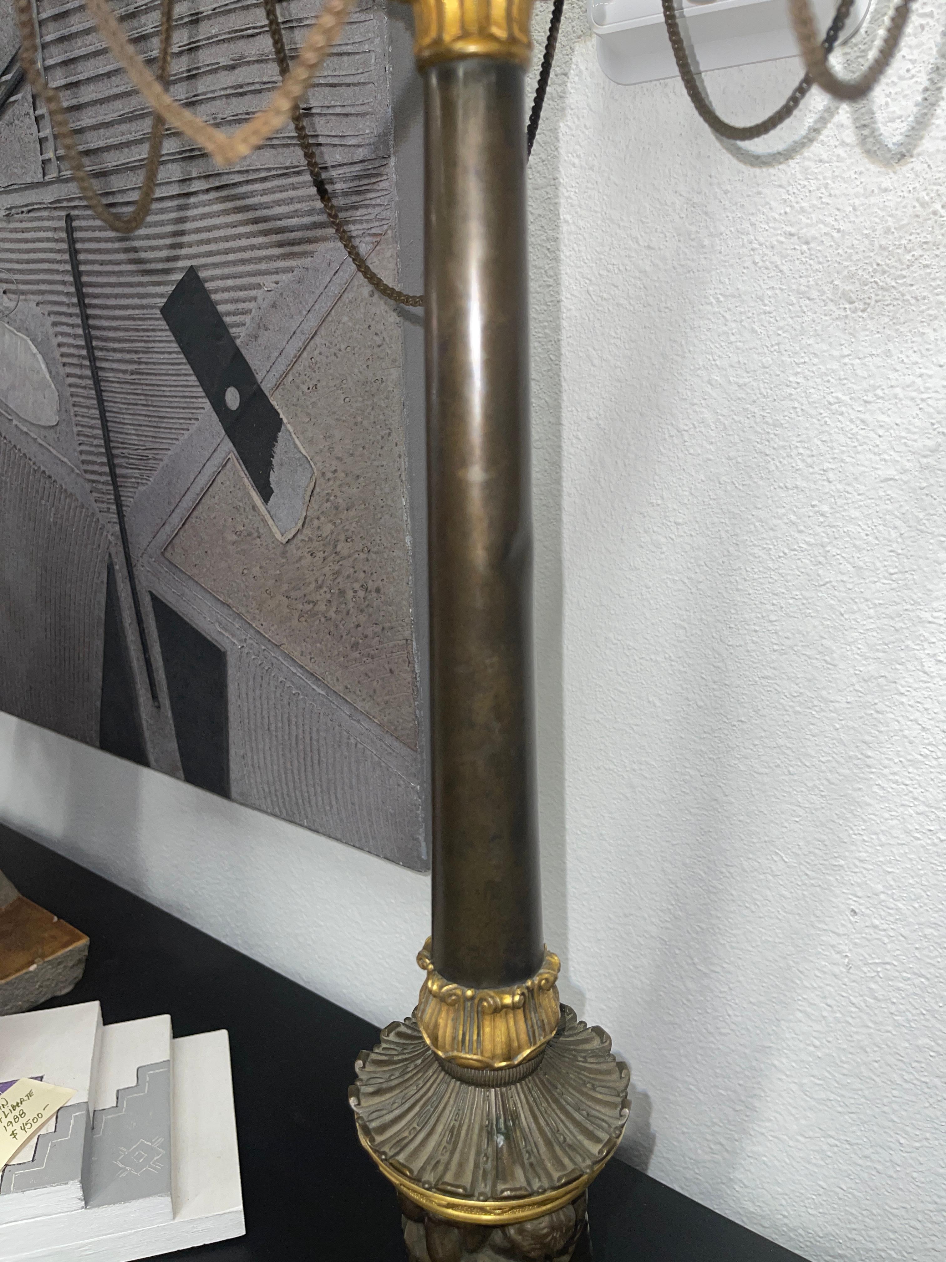 Lampe Grand Tour néoclassique en bronze en vente 3