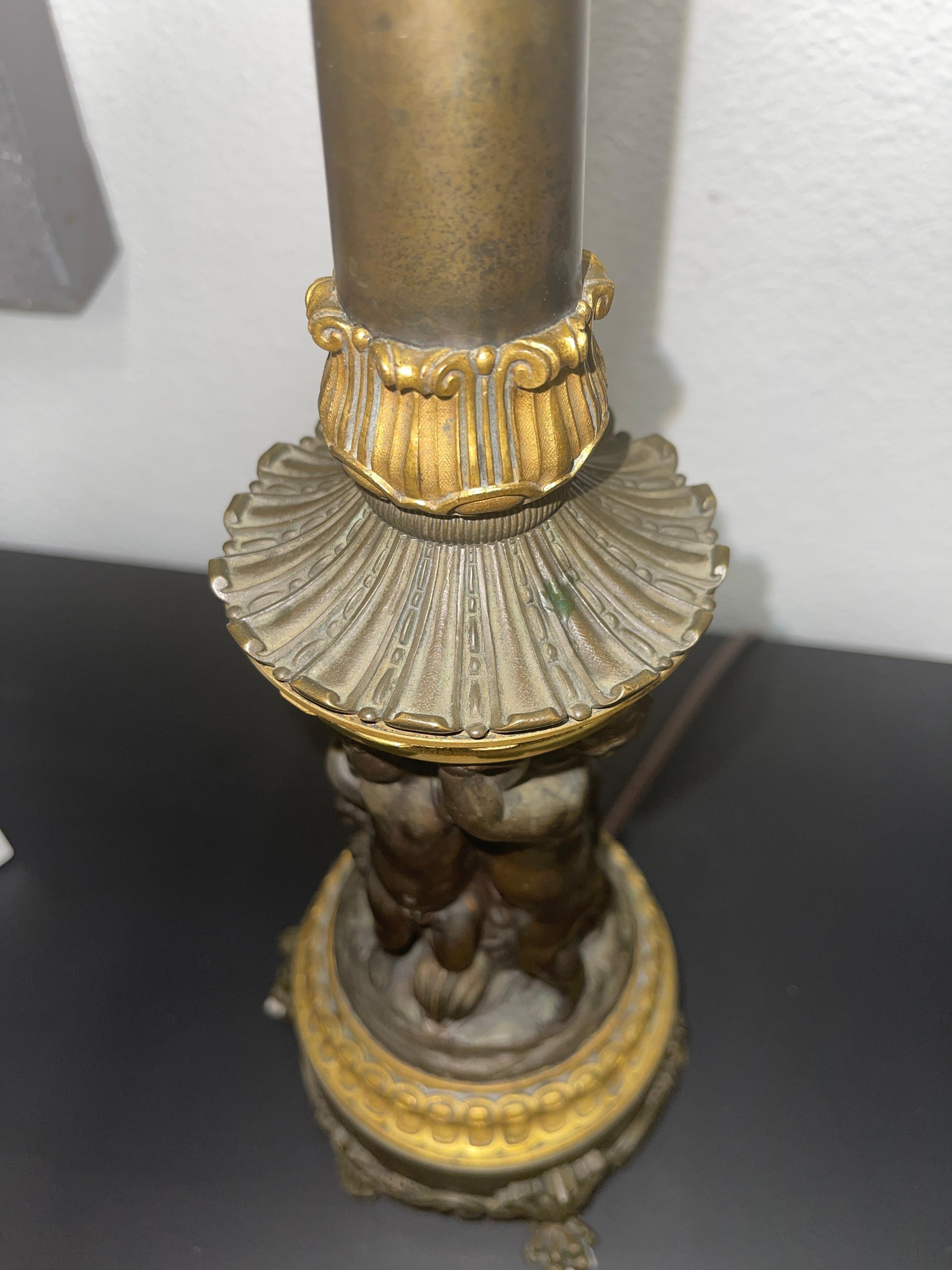 Lampe Grand Tour néoclassique en bronze en vente 5