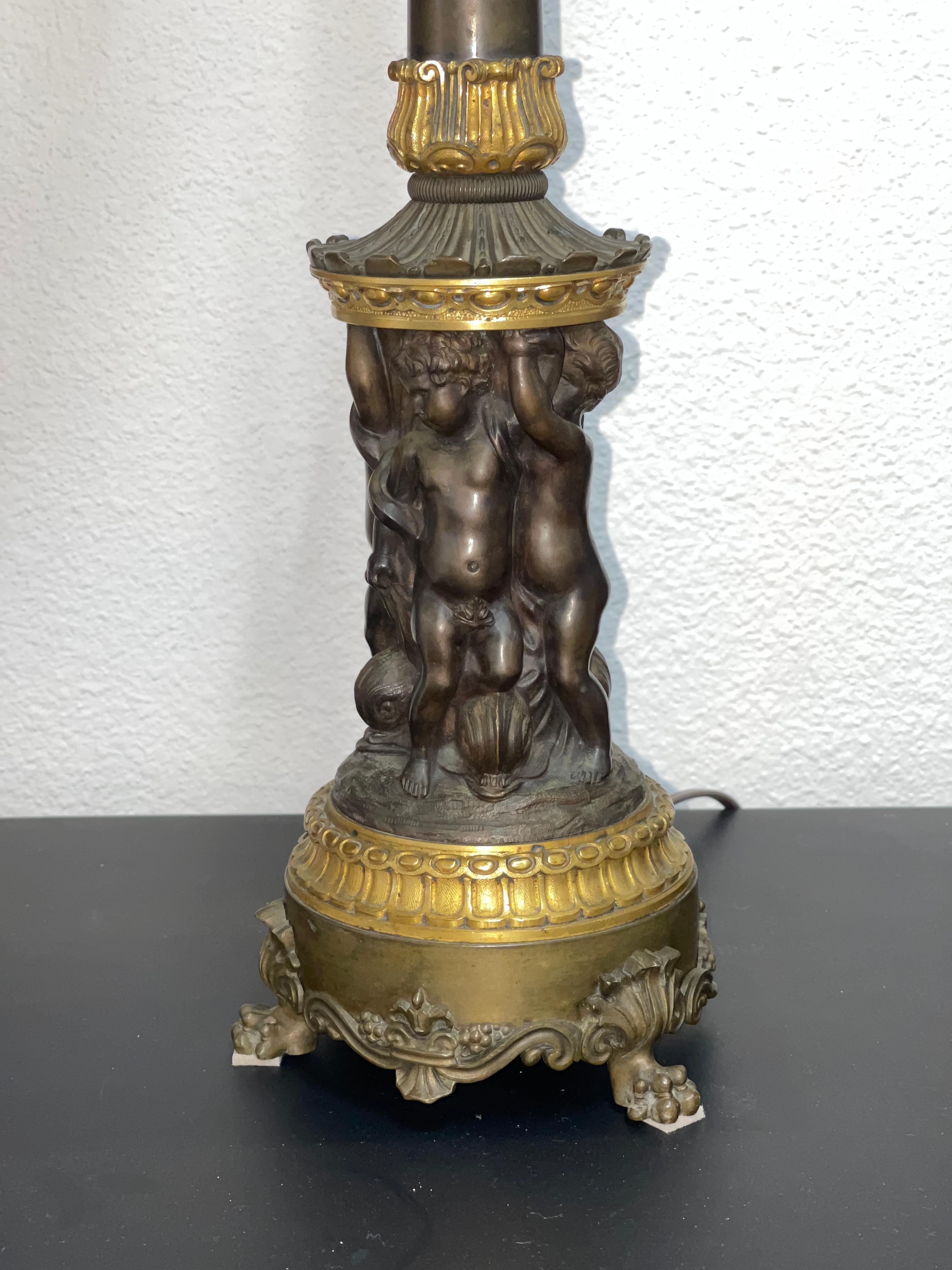 Hand-Crafted Bronze Neo Classical Grand Tour Lamp For Sale