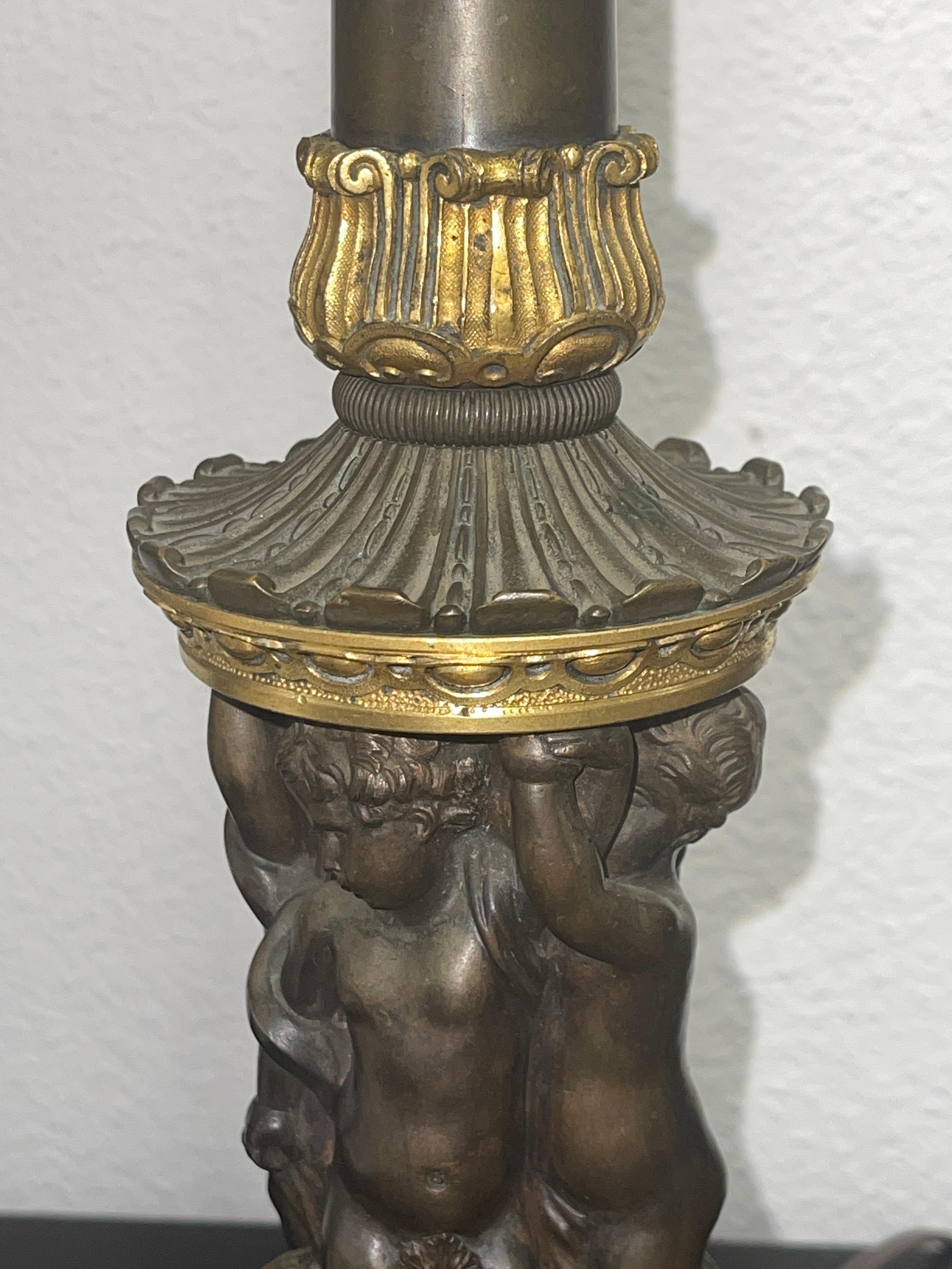 Bronze Neo Classical Grand Tour Lamp In Good Condition For Sale In Palm Springs, CA