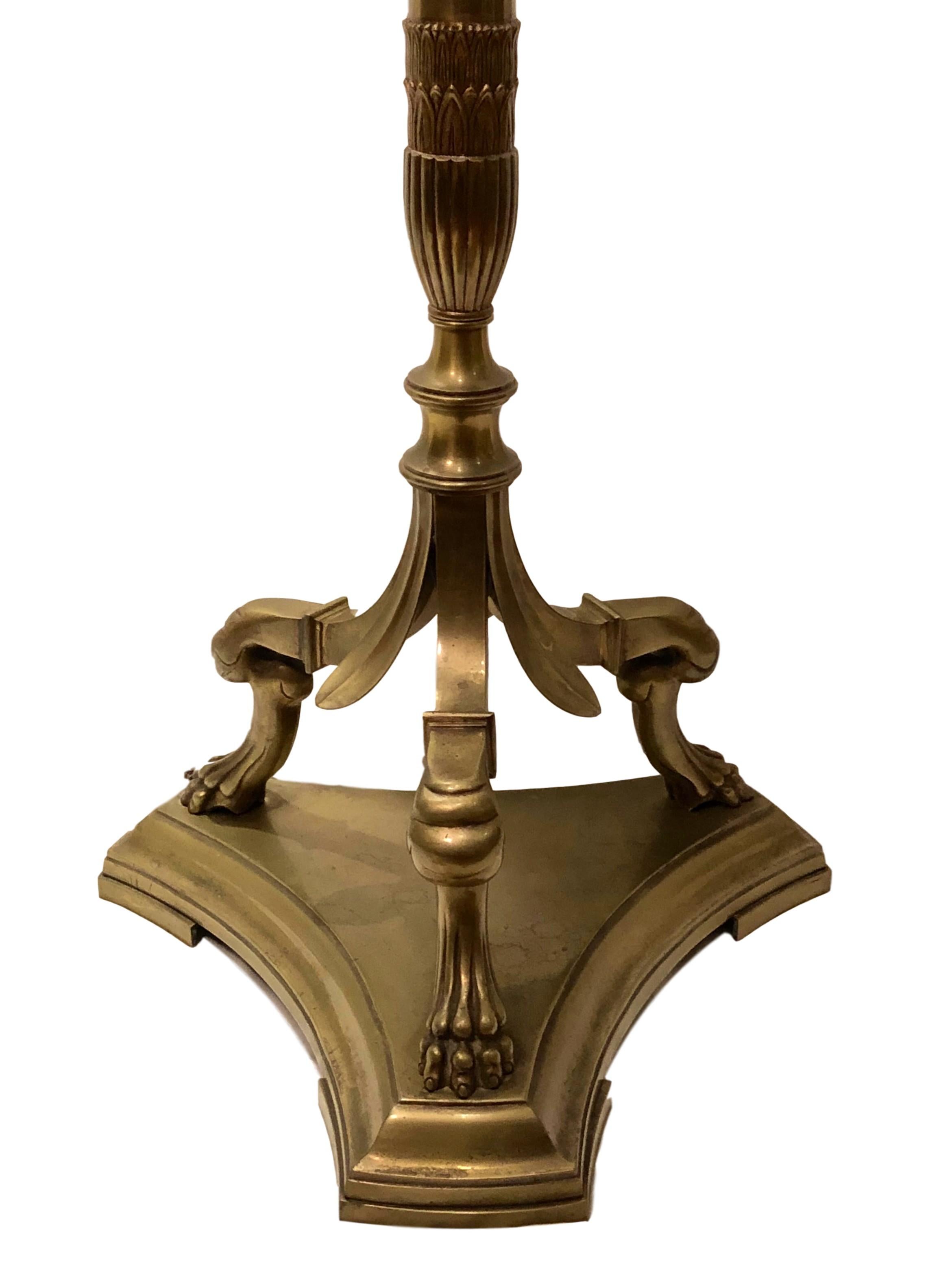 French Bronze Neoclassic Floor Lamp For Sale