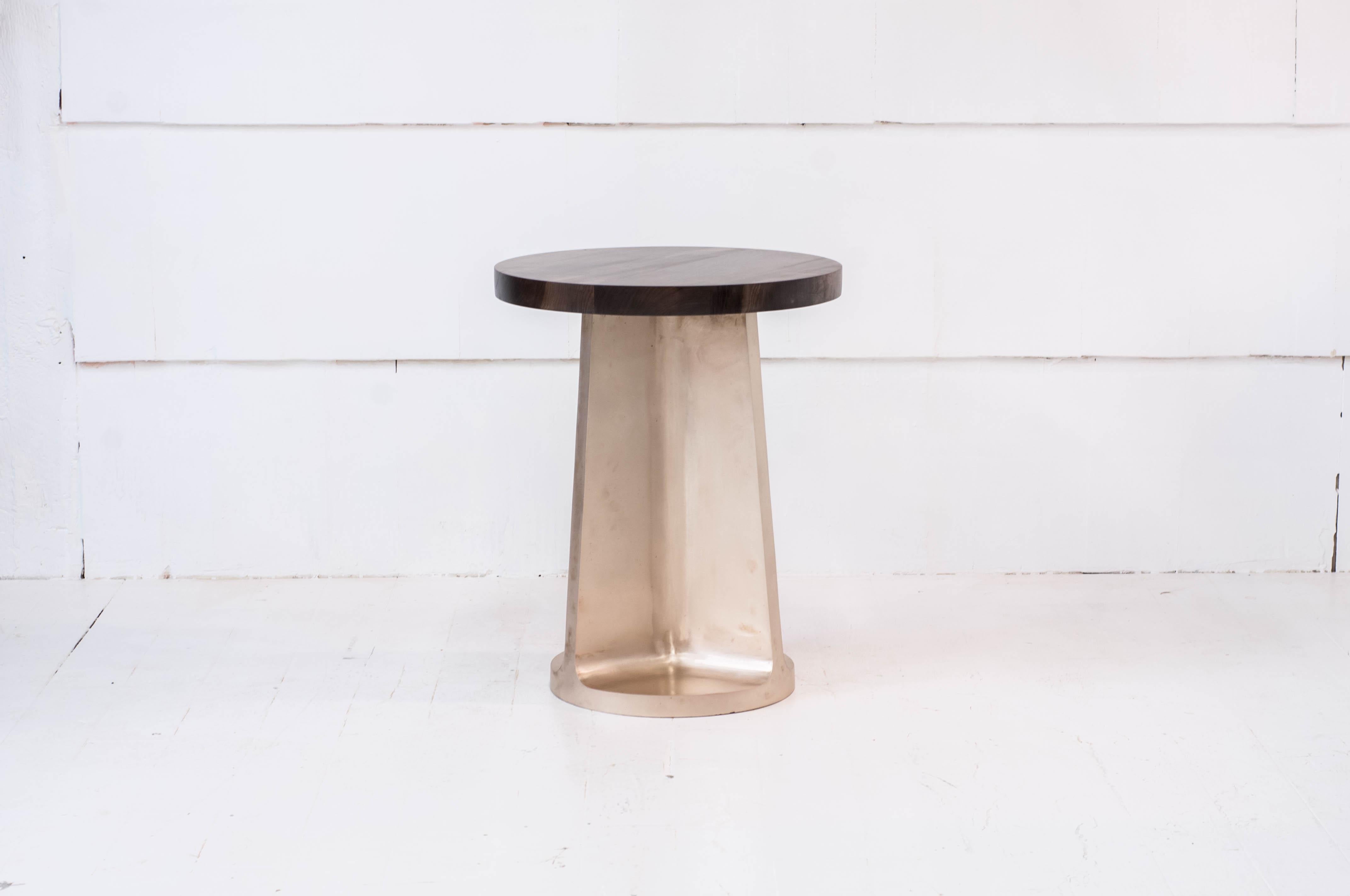 Bronze Neolith Cafe Table in Oxidized Maple and Cast Bronze 1