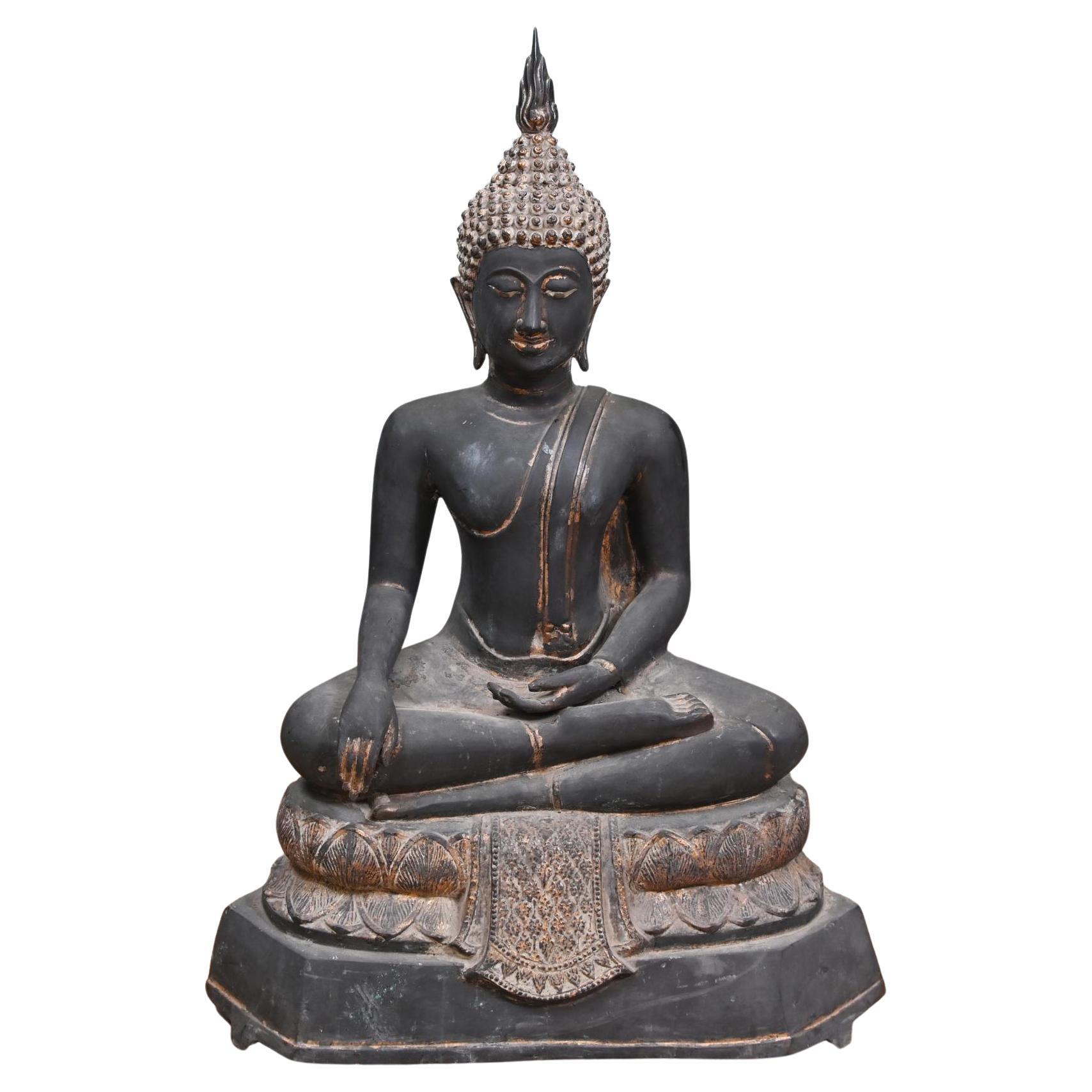 Estatua de Buda Nepalesa de Bronce Meditación Arte Budista Antiguo