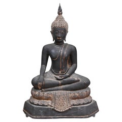 Statue de Bouddha népalais en bronze Méditation Art bouddhiste ancien