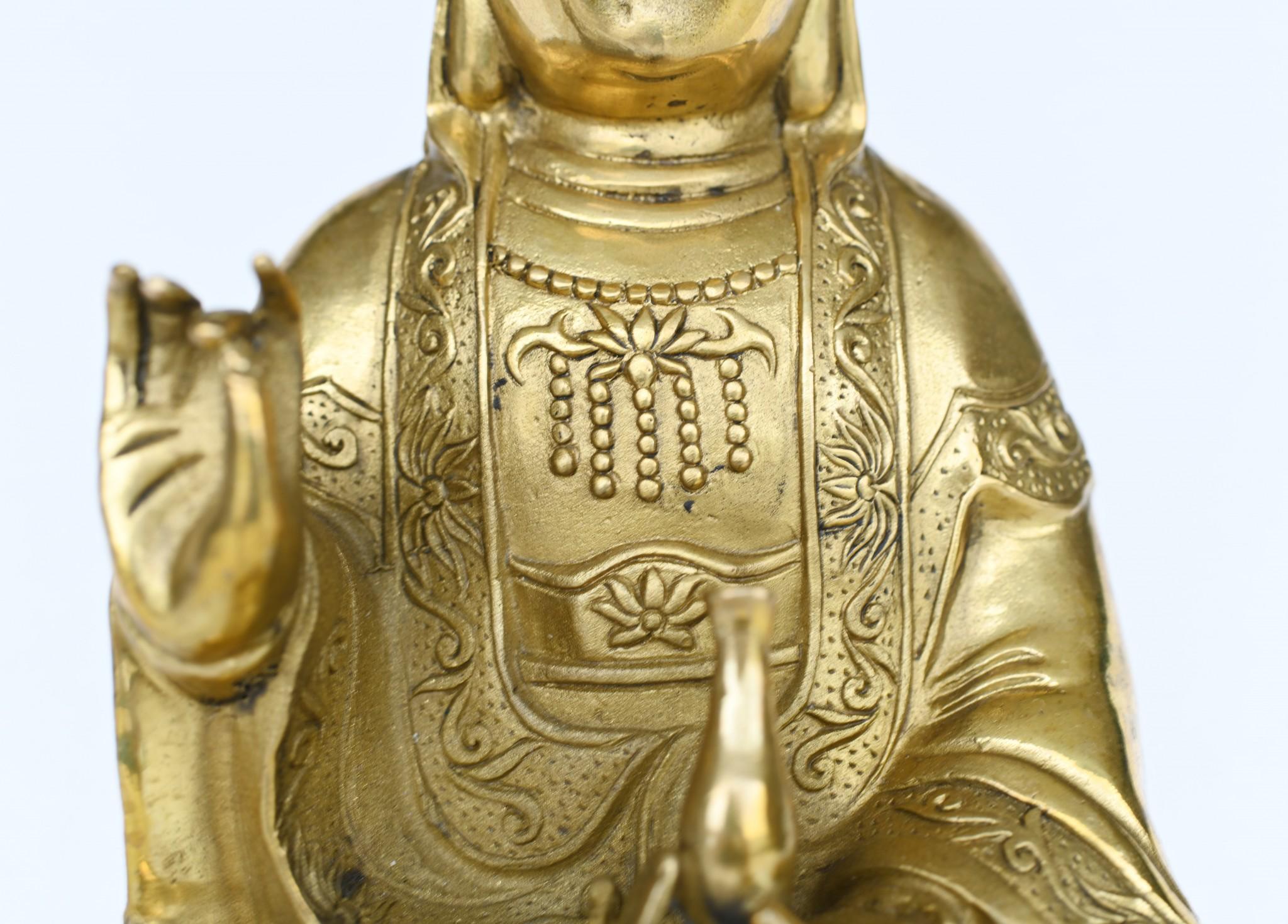 Bronze Nepalese Buddha Statue Meditation Buddhism 10