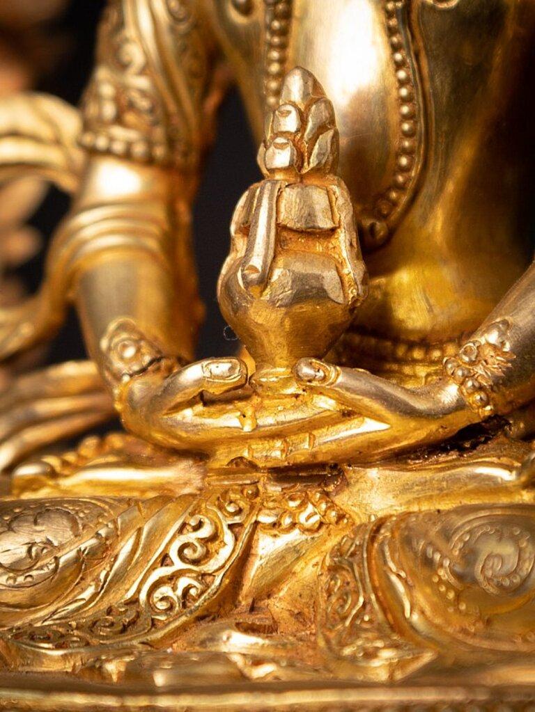 Bronze Nepali Aparmita Buddha on Throne from, Nepal 8