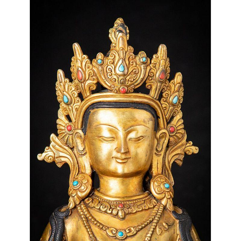 Bronze Nepali Aparmita Buddha Statue from Nepal For Sale 5