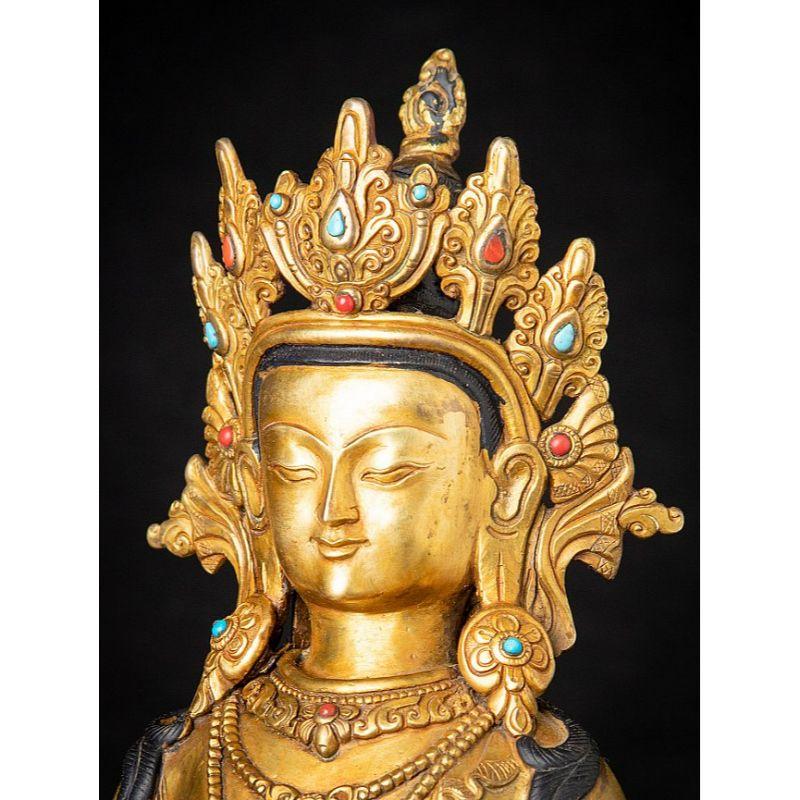 Bronze Nepali Aparmita Buddha Statue from Nepal For Sale 7