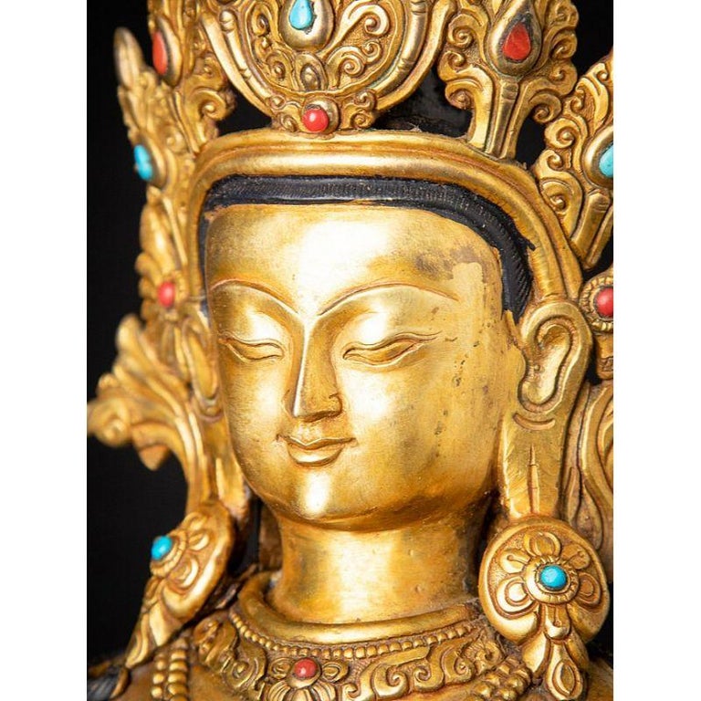 Bronze Nepali Aparmita Buddha Statue from Nepal For Sale at 1stDibs
