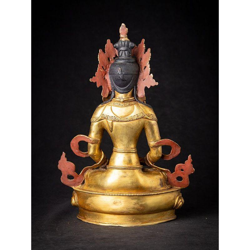 Bronze Nepali Aparmita Buddha Statue from Nepal In Good Condition For Sale In DEVENTER, NL