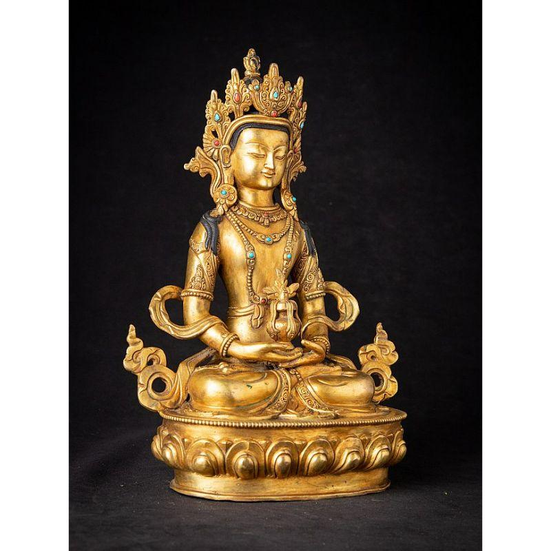 Bronze Nepali Aparmita Buddha Statue from Nepal For Sale 1