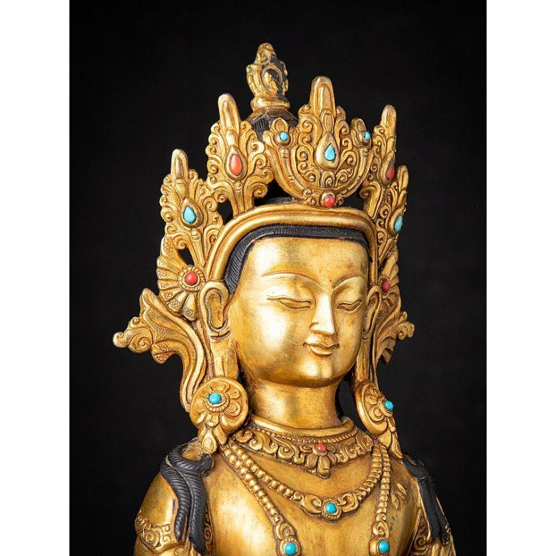 Bronze Nepali Aparmita Buddha Statue from Nepal For Sale 3