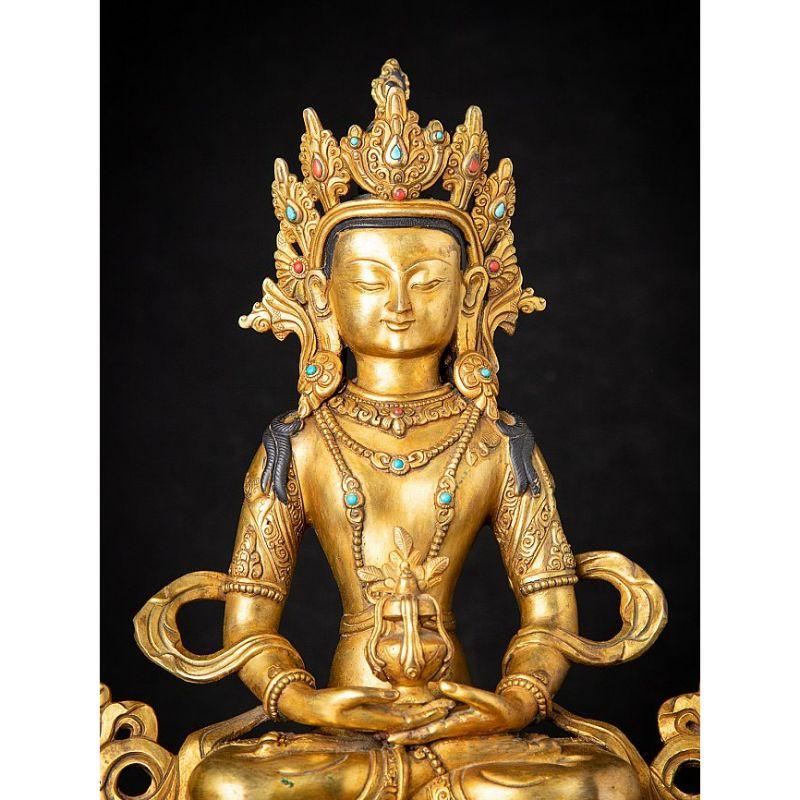 Bronze Nepali Aparmita Buddha Statue from Nepal For Sale 4