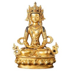 Bronze Nepali Aparmita Buddha Statue from Nepal