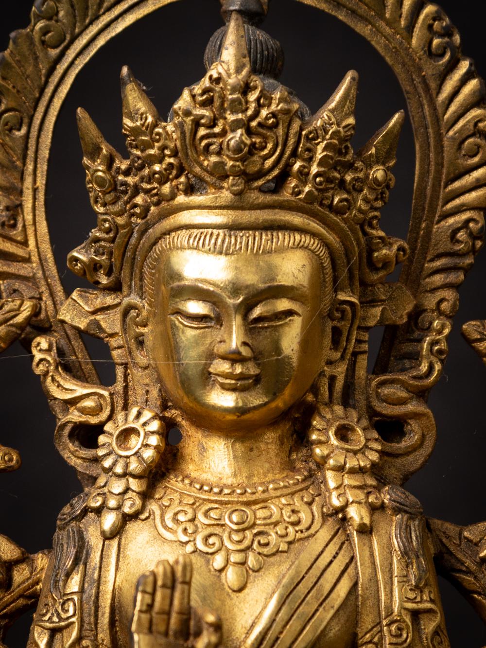 Bronze Nepali Maitreya Buddha statue from Nepal - Original Buddhas In Good Condition For Sale In DEVENTER, NL