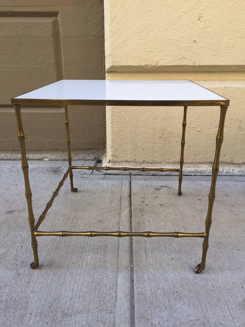 Mid-20th Century Bronze Nesting Tables by Maison Baguès For Sale
