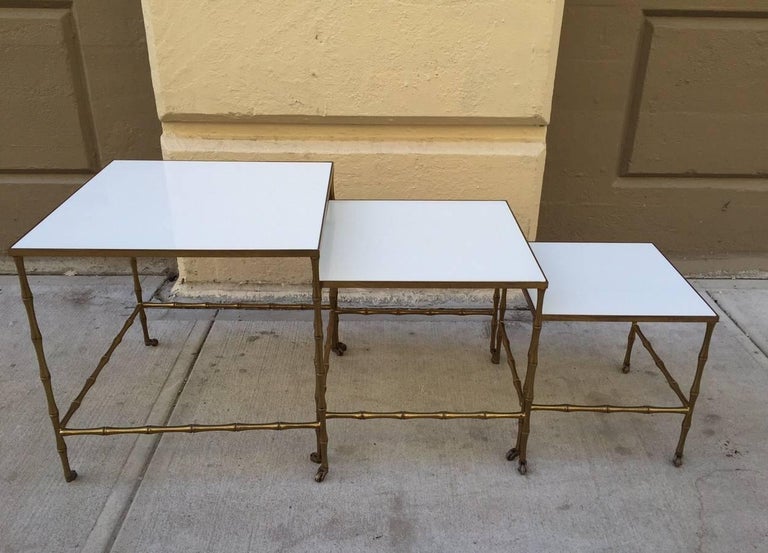 Bronze Nesting Tables by Maison Baguès For Sale at 1stDibs