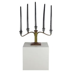 Vintage Bronze & Nickel Candelabra by Bradley & Hubbard