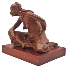 Bronzeakt von Jorge Durón, Mexiko 1978, signiert, Auflage 3/10