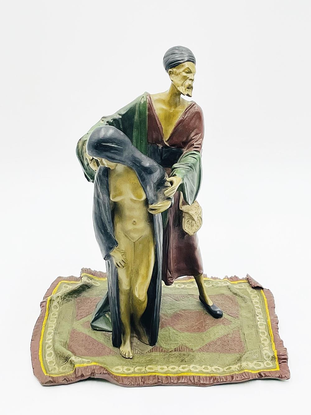 Cast Bronze Nude Figural Sculpture by Franz Bergman For Sale
