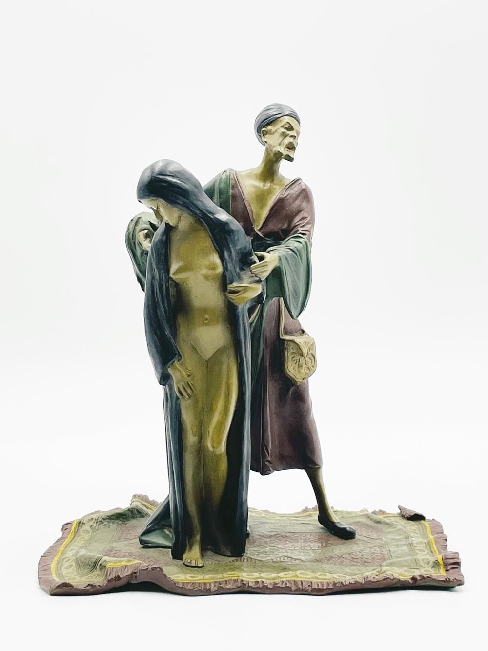 Mid-20th Century Bronze Nude Figural Sculpture by Franz Bergman For Sale
