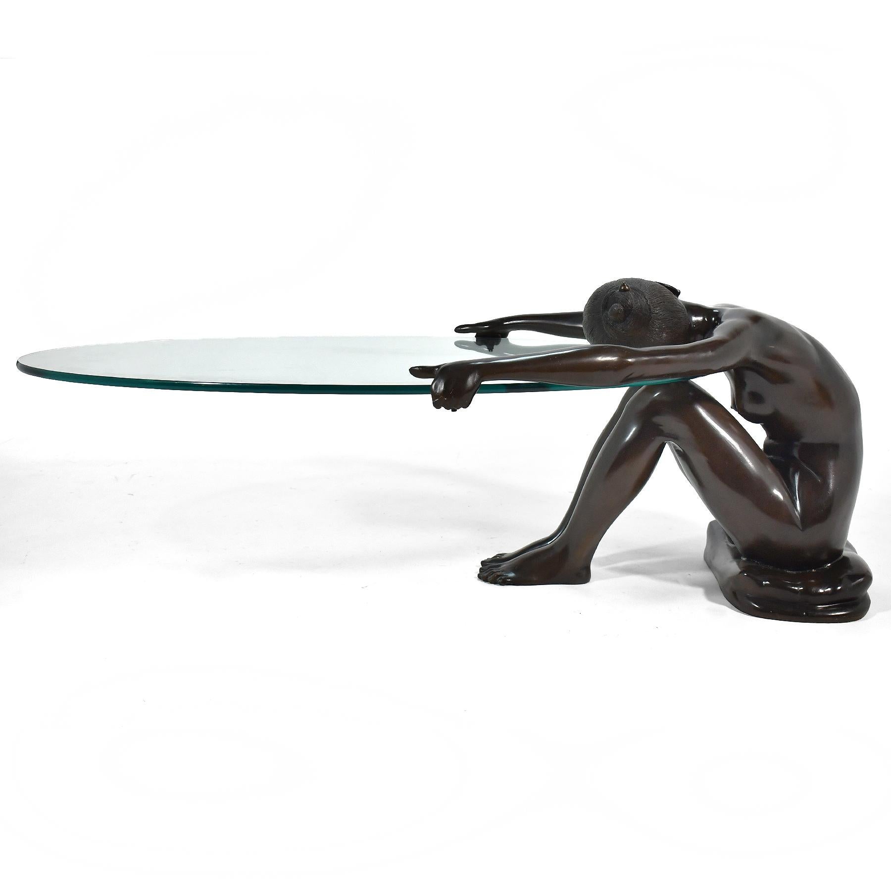 table basse statue femme