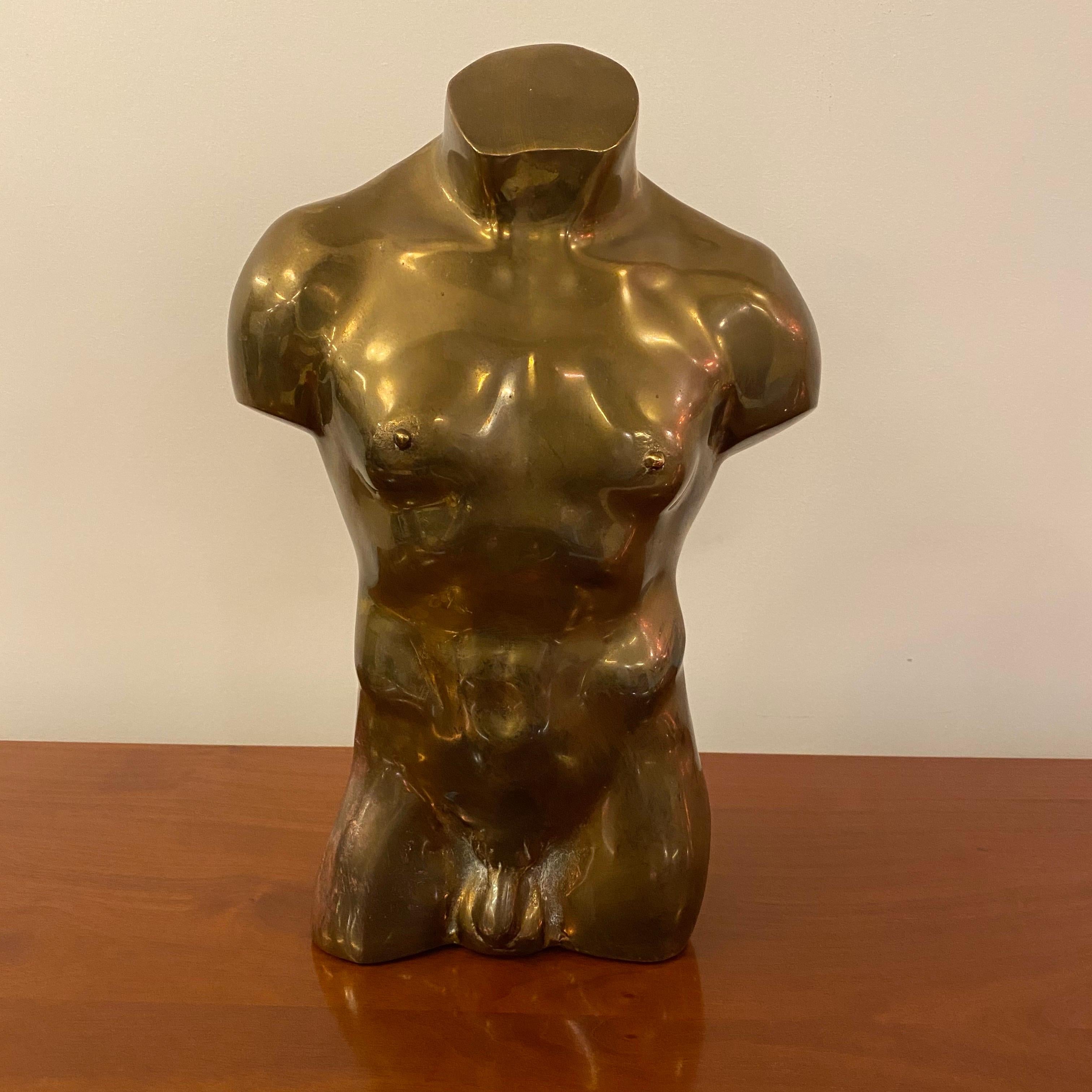 Bronze Nude Male Bust Sculpture, 1970s 2