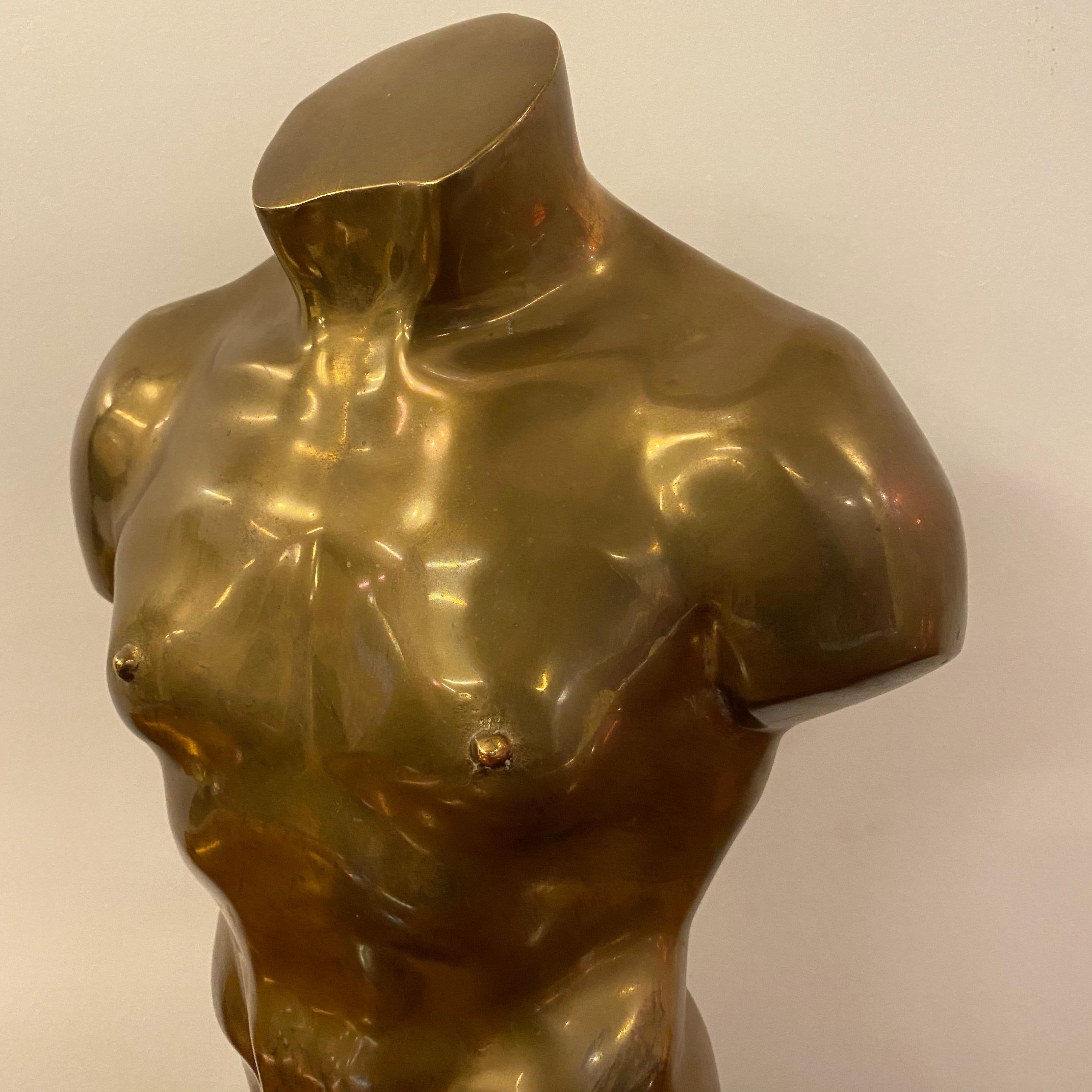 Bronze Nude Male Bust Sculpture, 1970s 3