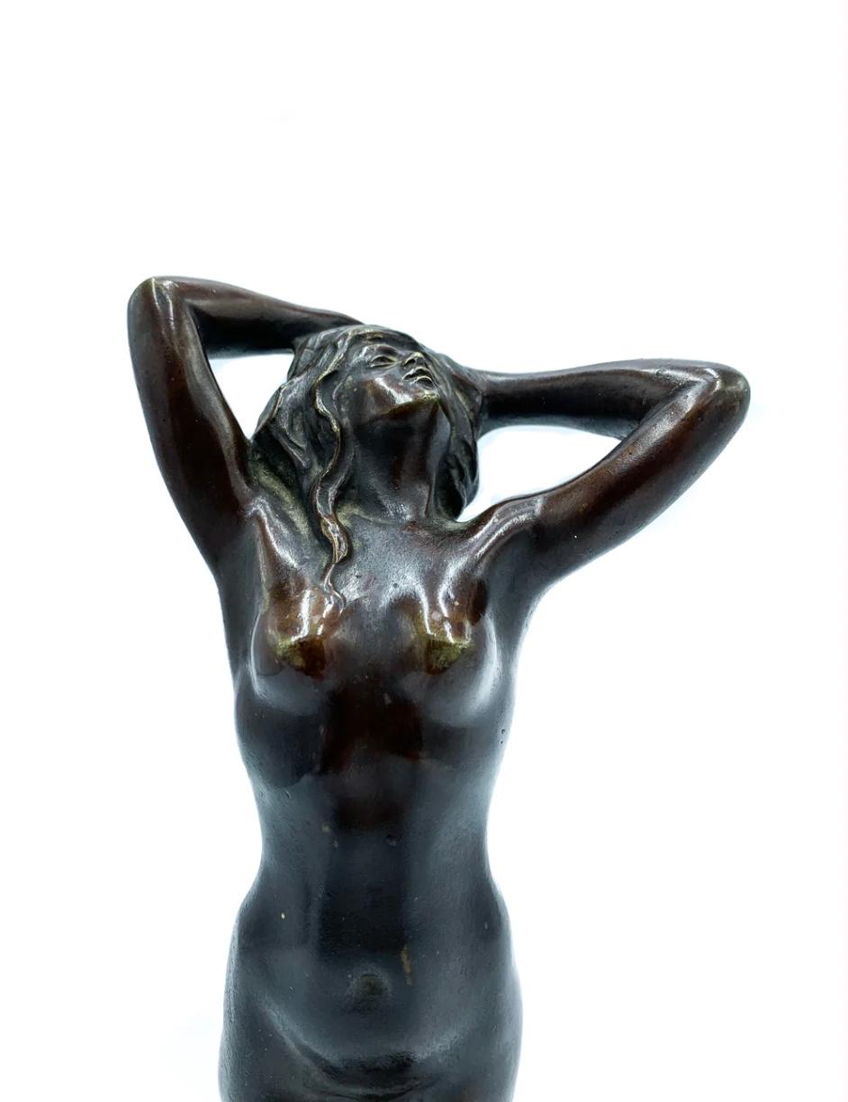 Victorian Bronze nude Sculpture by Tito Obici 1800 For Sale