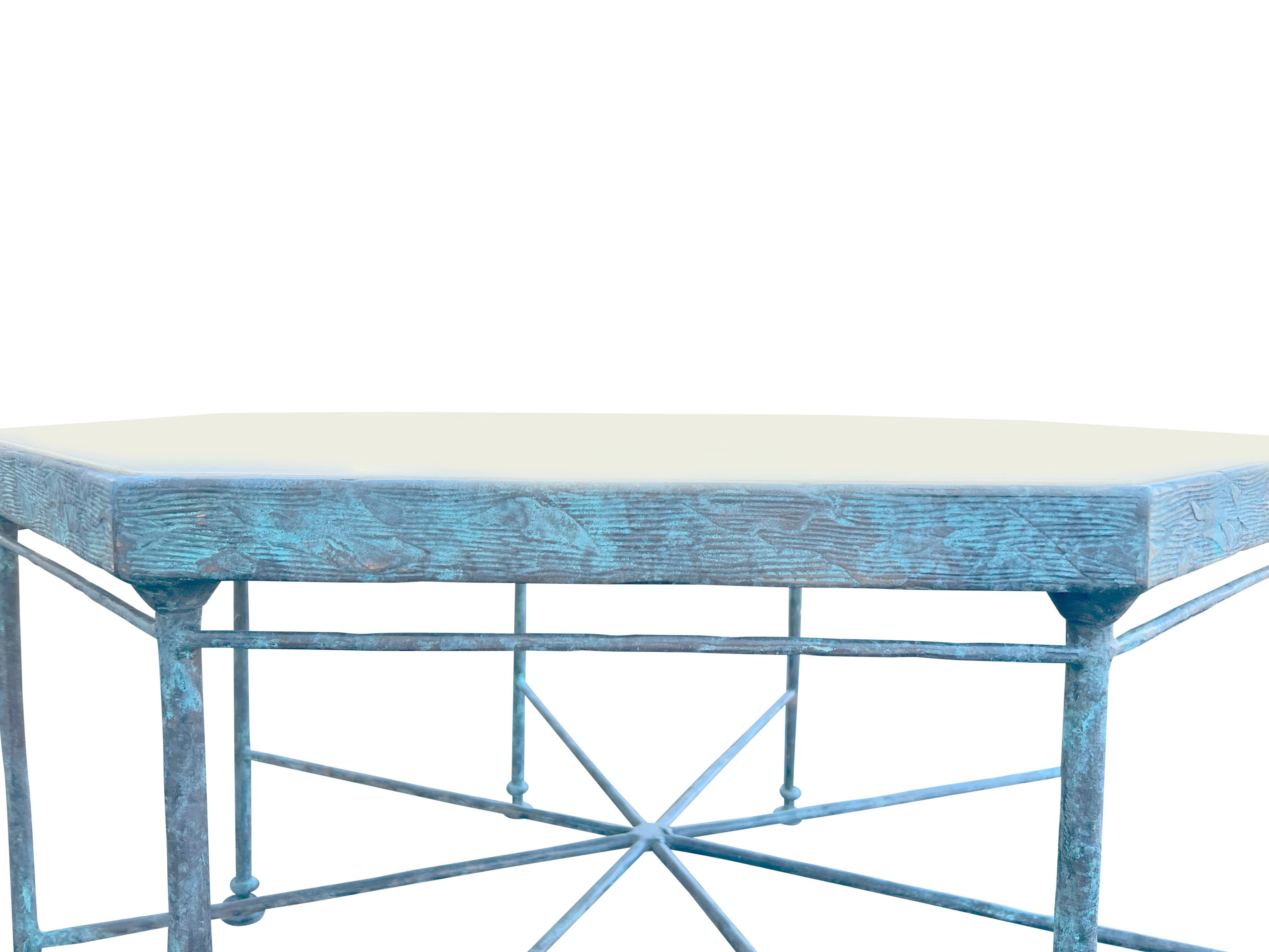 Post-Modern Bronze Octagonal Center Table