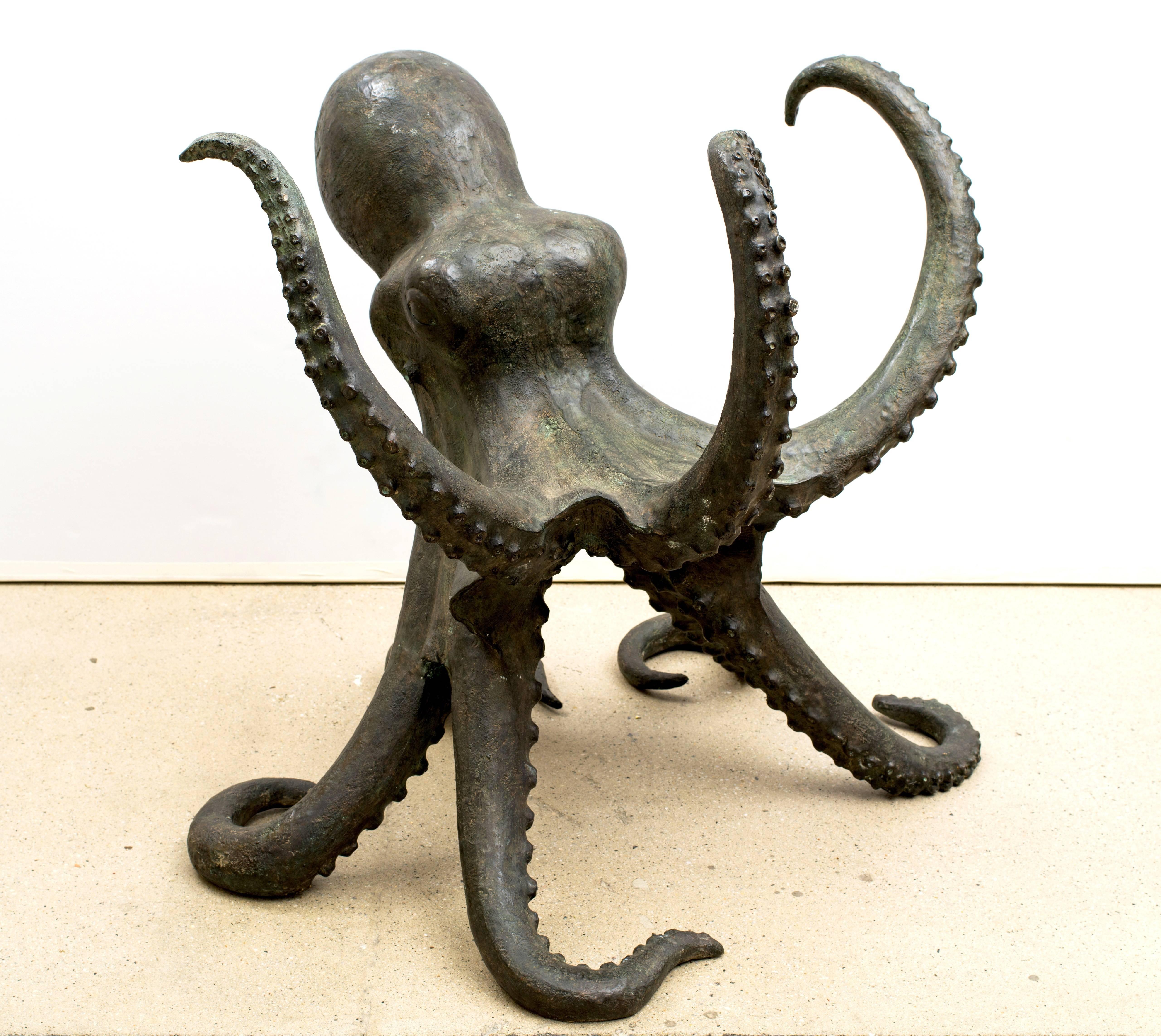 French Bronze Octopus Table or Sculpture