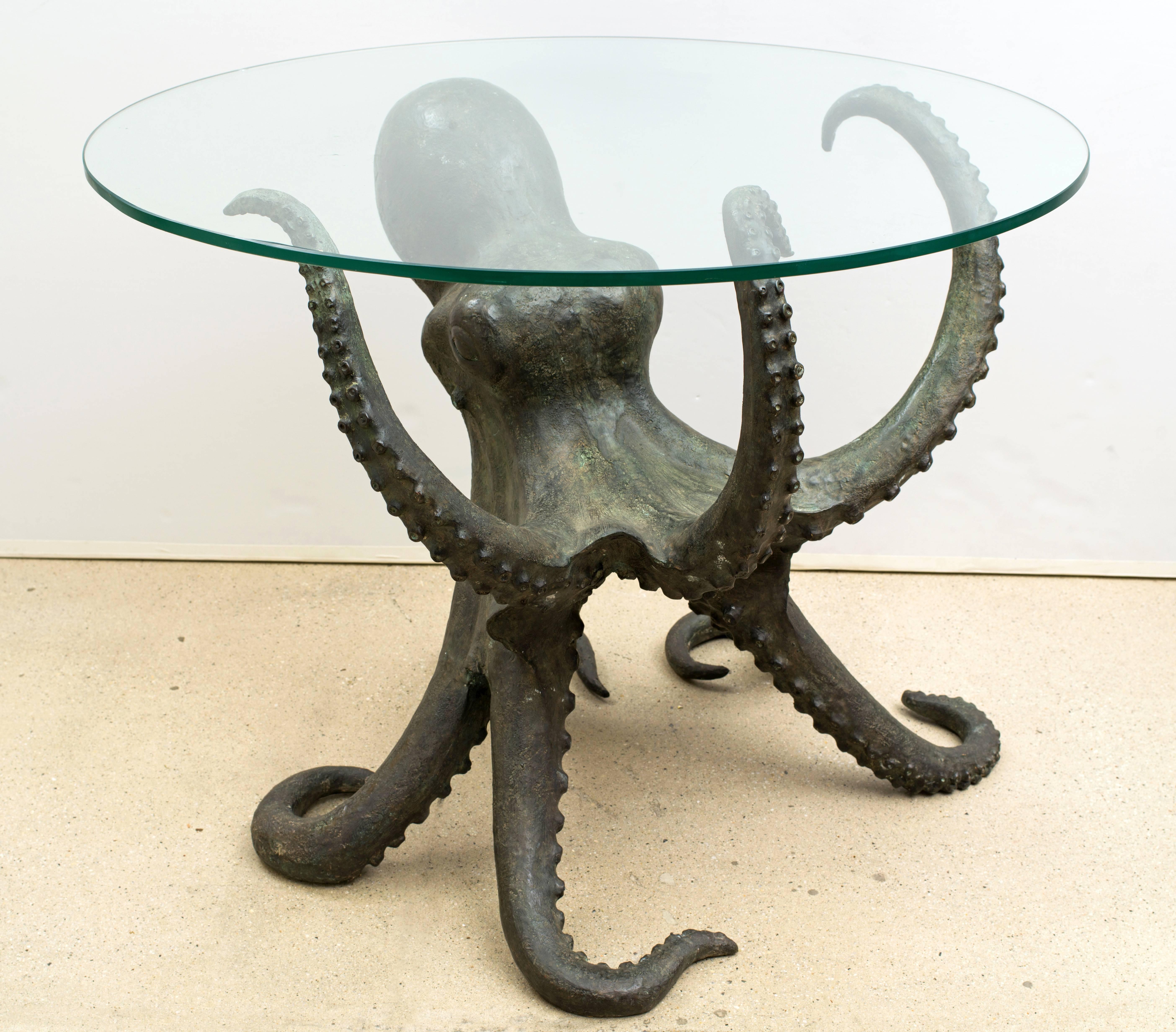 Patinated Bronze Octopus Table or Sculpture