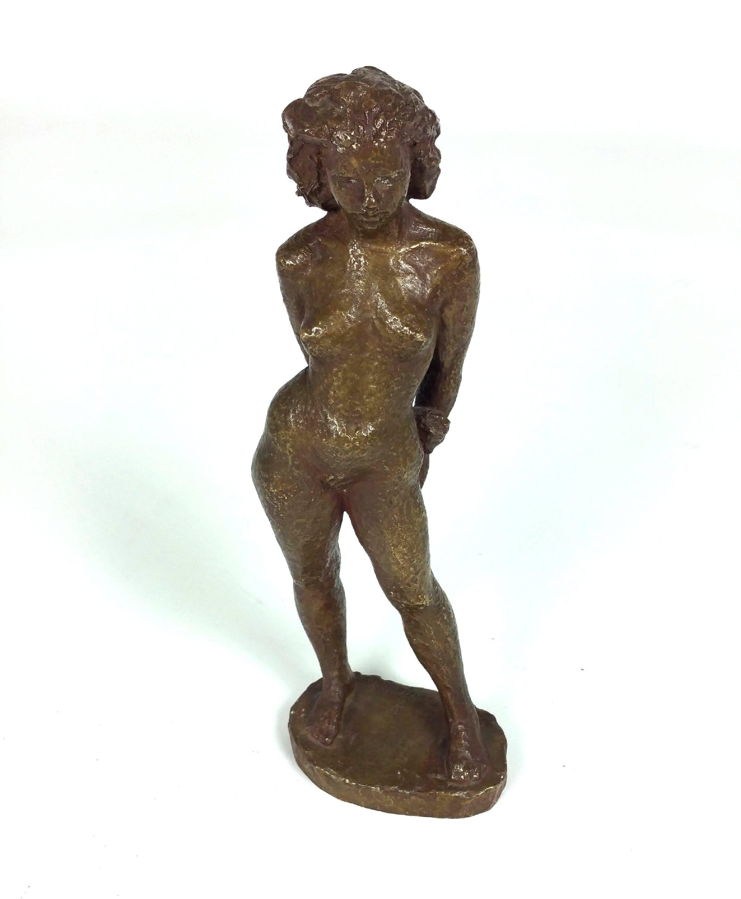 Bronze of a Standing Nude by Einar Luterkort 4