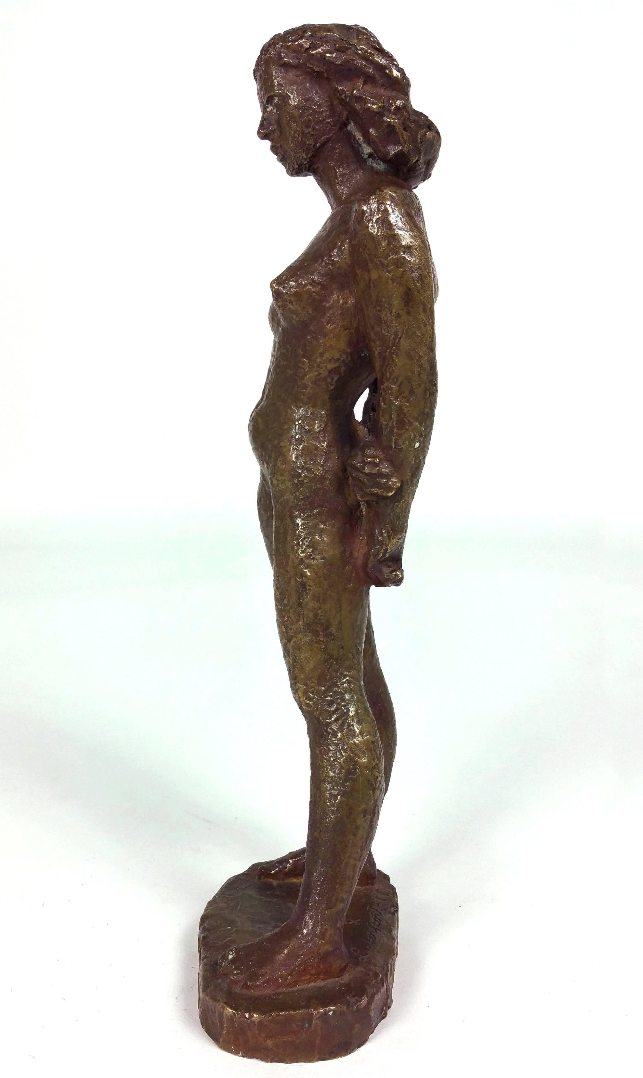 Swedish Bronze of a Standing Nude by Einar Luterkort