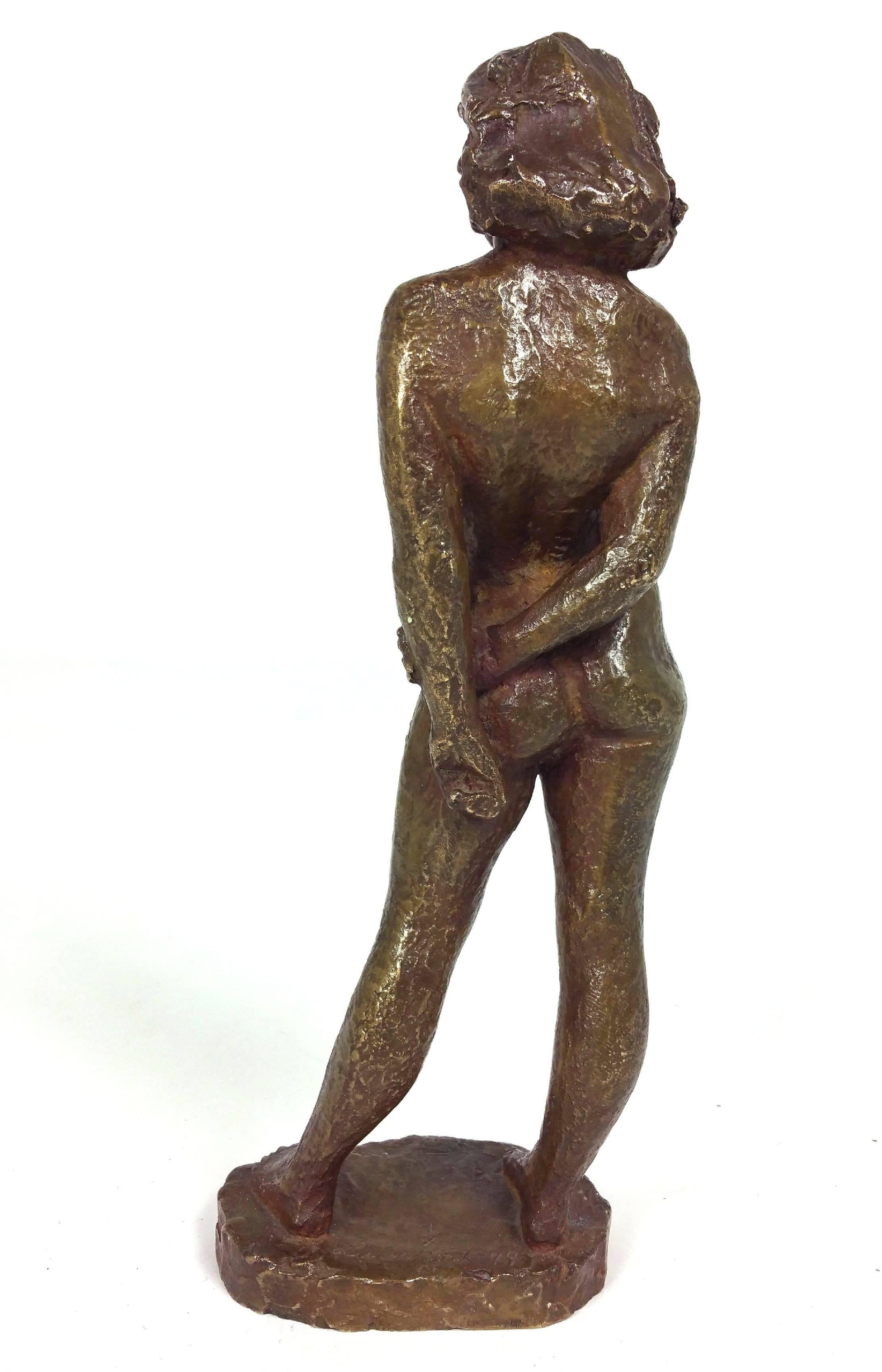 Bronze of a Standing Nude by Einar Luterkort In Excellent Condition In London, west Sussex