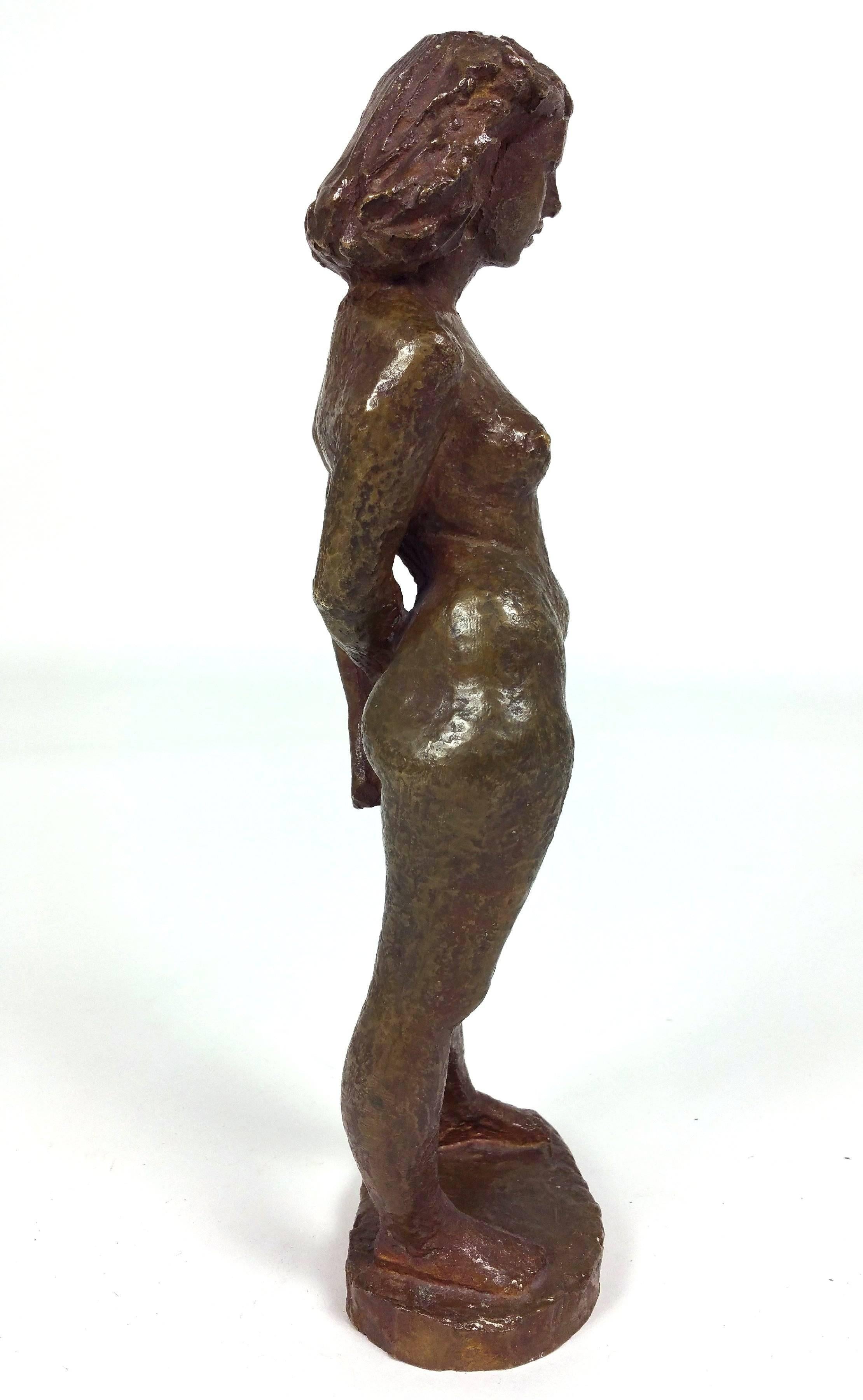Bronze of a Standing Nude by Einar Luterkort 1