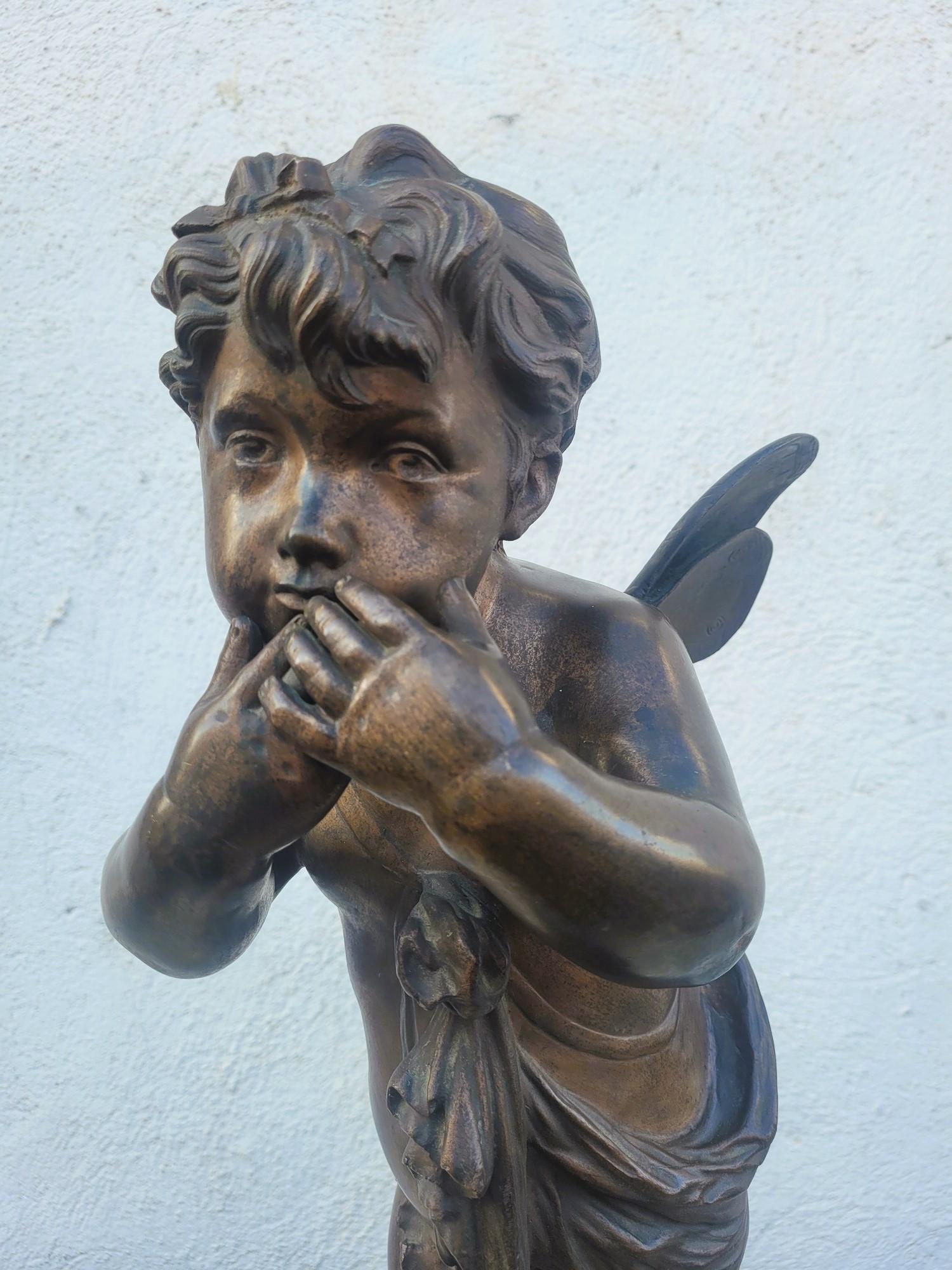 Napoleone III Bronzo di un putto alato in piedi, fine XIX secolo inizio XX secolo in vendita