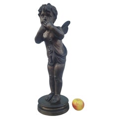 Bronze Of A Winged Putto On Foot, Late 19th Century Early 20th Century