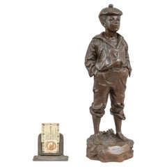 Bronze of a Young Barefoot Boy W/Hands in Pockets Is Whistling, Ca. 1889