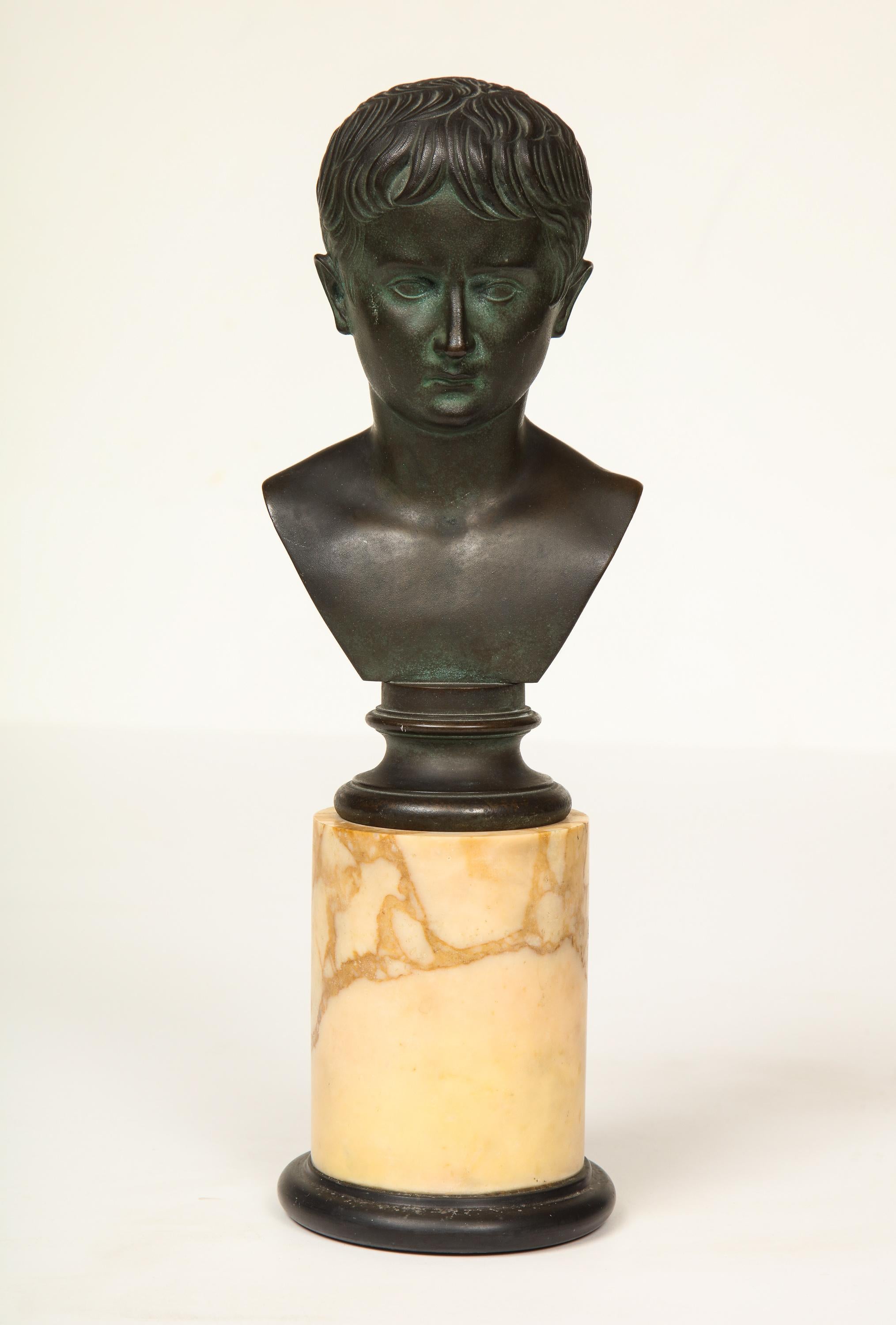 Bronze of Augustus on a sienna marble plinth.