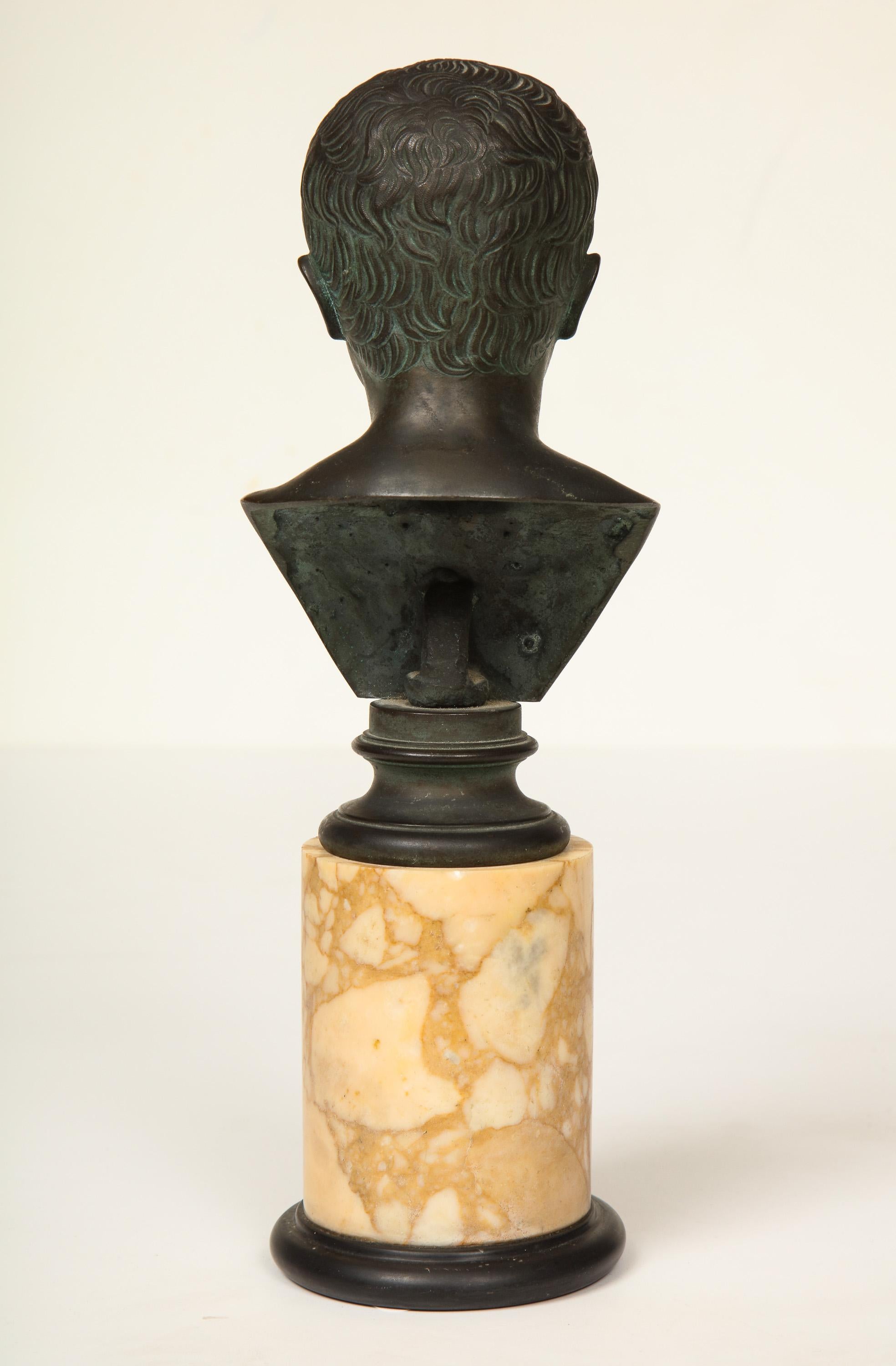 Bronze of Augustus on Sienna Marble Plinth For Sale 2