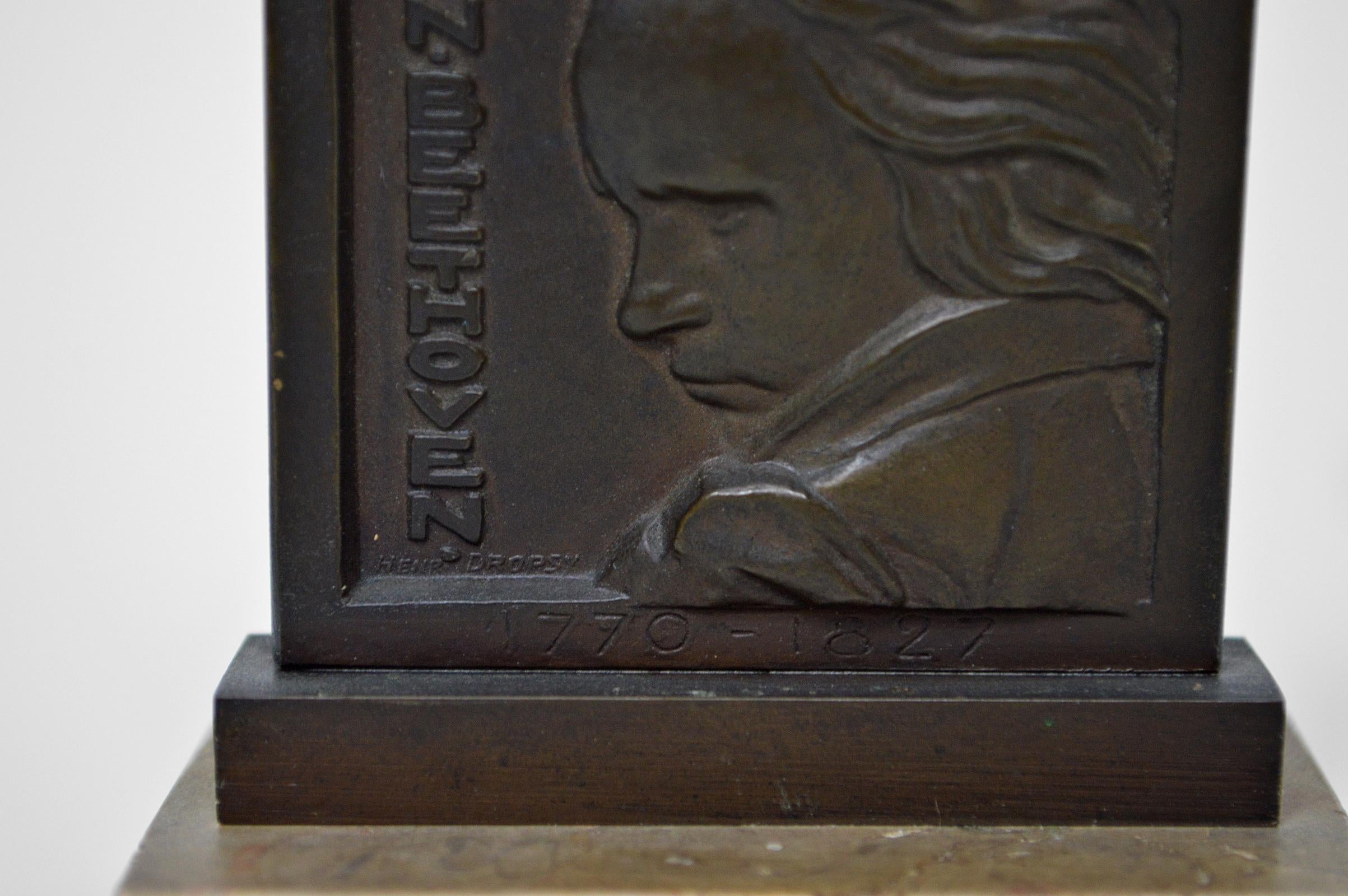 Bronze of Beethoven by Henri Dropsy, France, circa 1920 For Sale 1